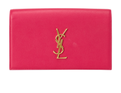 Medium Kate Clutch, Leather, Hot Pink, DB, 2*